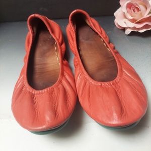 Tieks tangerine ballet leather flats htf sz10 excellent  condition